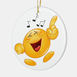 Laughing Dancing Smile Fist Bump Julgransprydnad Keramik