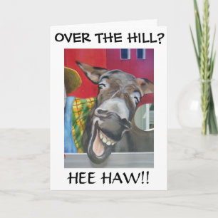 "LAUGHING DONKEY" ÖVER BACKE HUMOR KORT