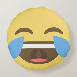 Laughing Emoji Pillow Rund Kudde