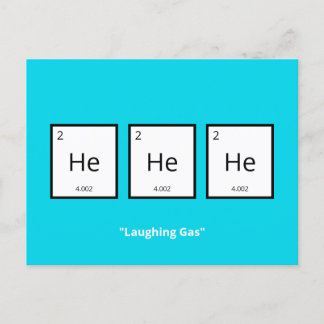 Laughing Gas Helium | Humous Science Pun Holida Helg Vykort