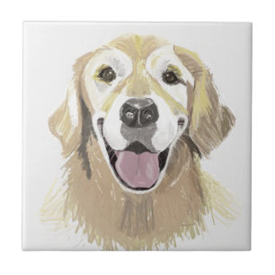 Laughing Golden Retriever Kakelplatta