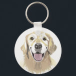 Laughing Golden Retriever Nyckelring<br><div class="desc">This keychain,  zip pull bears a portrait of one of the most popular breed of dogs the Golden Retriever.  They are  lovely dogs,  and make wonderful loyal pets. They are of a happy disposition,  and in my portrait the dog appears to be laughing or smiling.</div>