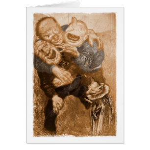 Laughing Grandfather Troll Hälsningskort