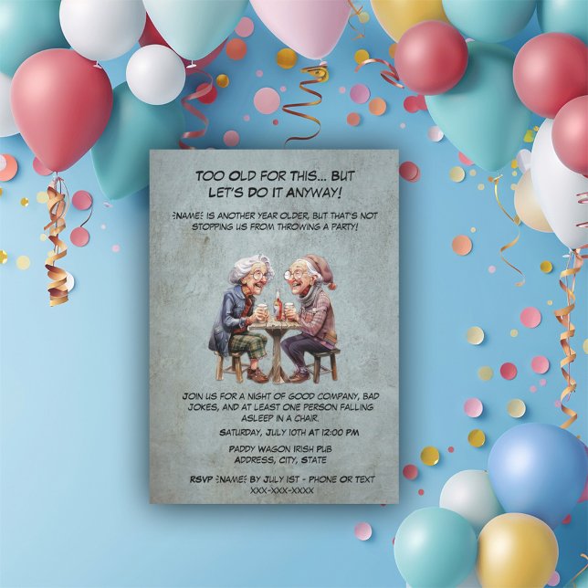 Laughing Grandma Birthday-Funny Senior Woman Party Inbjudningar (Skapare uppladdad)