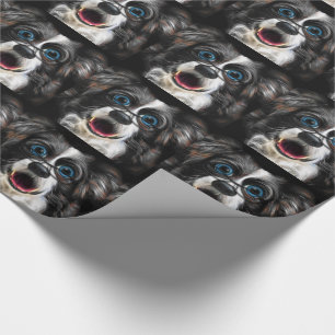 Laughing Gräns Collie Hund in Glasses Presentpapper
