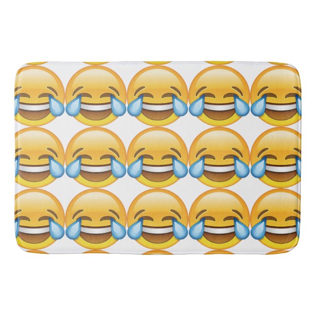 Laughing Gråtande Tårar av Joy emoji Badrumsmatta (Framsidan)