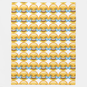 Laughing Gråtande Tårar av Joy emoji Fleecefilt