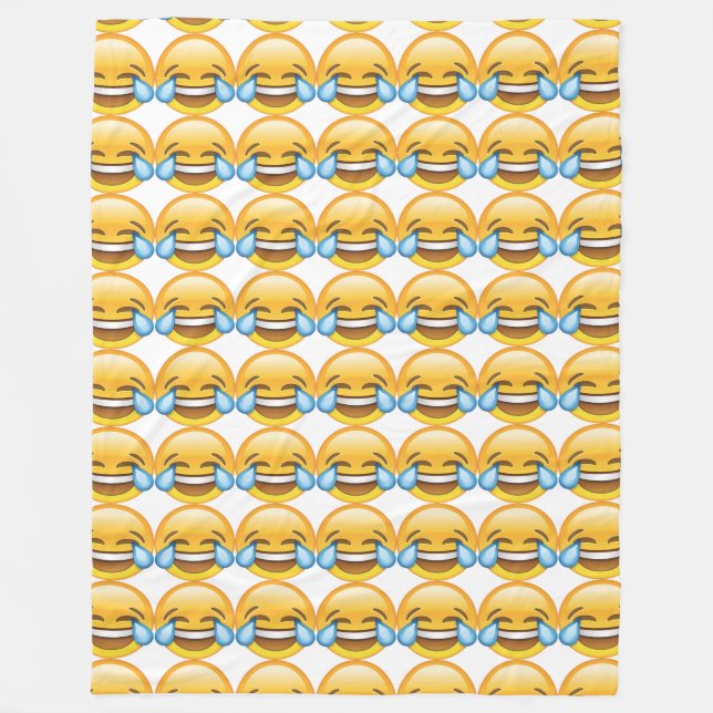 Laughing Gråtande Tårar av Joy emoji Fleecefilt (Framsidan)