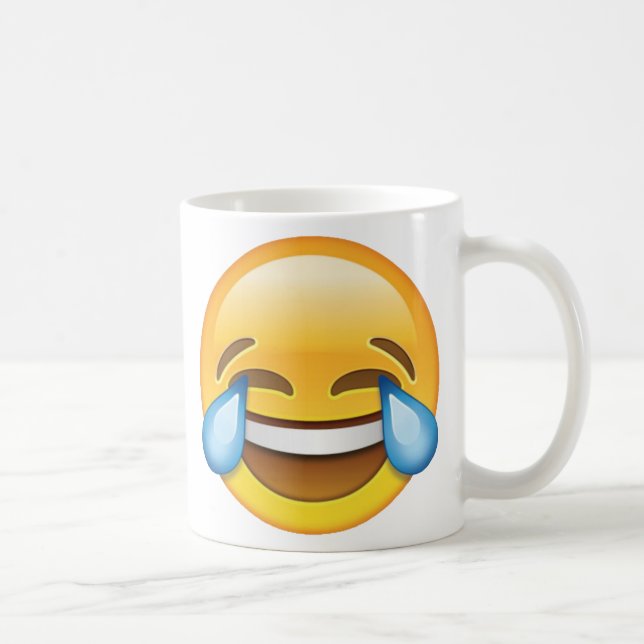 Laughing Gråtande Tårar av Joy emoji Kaffemugg (Höger)