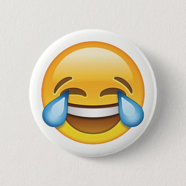 Laughing Gråtande Tårar av Joy emoji Knapp (Framsida)