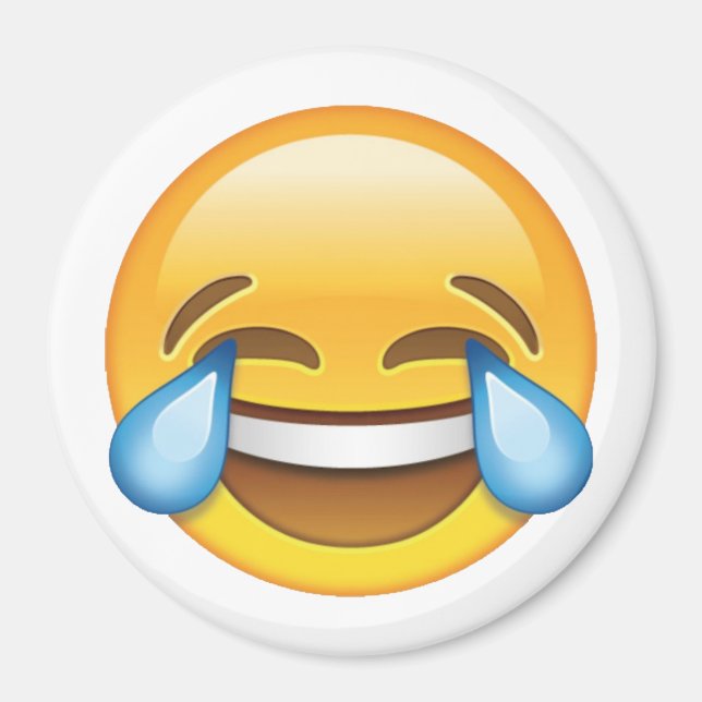 Laughing Gråtande Tårar av Joy emoji Magnet (Framsidan)