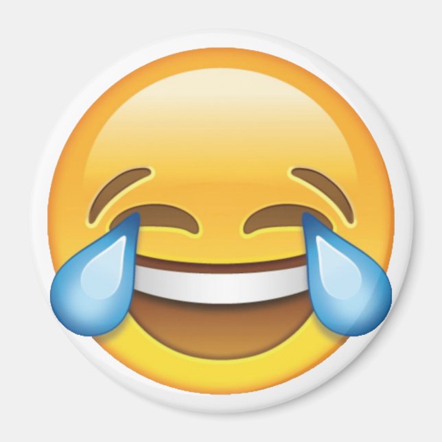 Laughing Gråtande Tårar av Joy emoji Magnet (Framsidan)