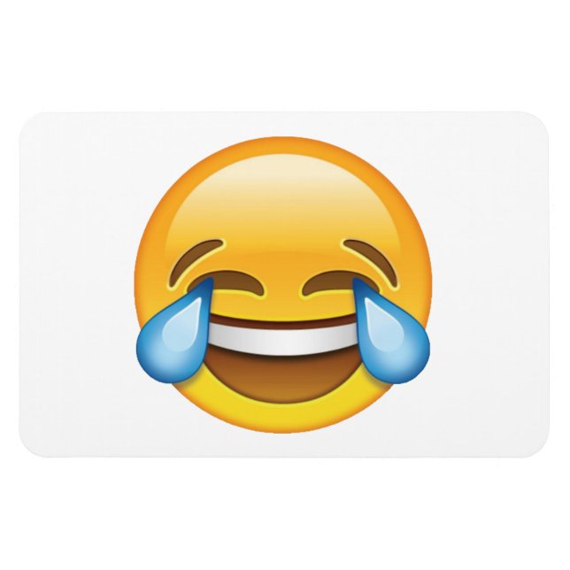 Laughing Gråtande Tårar av Joy emoji Magnet (Horisontell)
