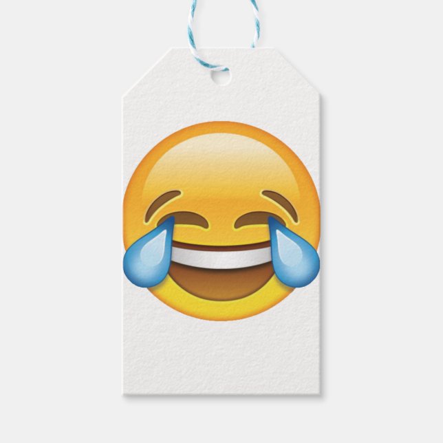 Laughing Gråtande Tårar av Joy emoji Presentetikett (Framsidan)