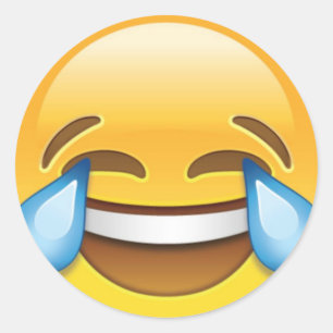 Laughing Gråtande Tårar av Joy emoji Runt Klistermärke