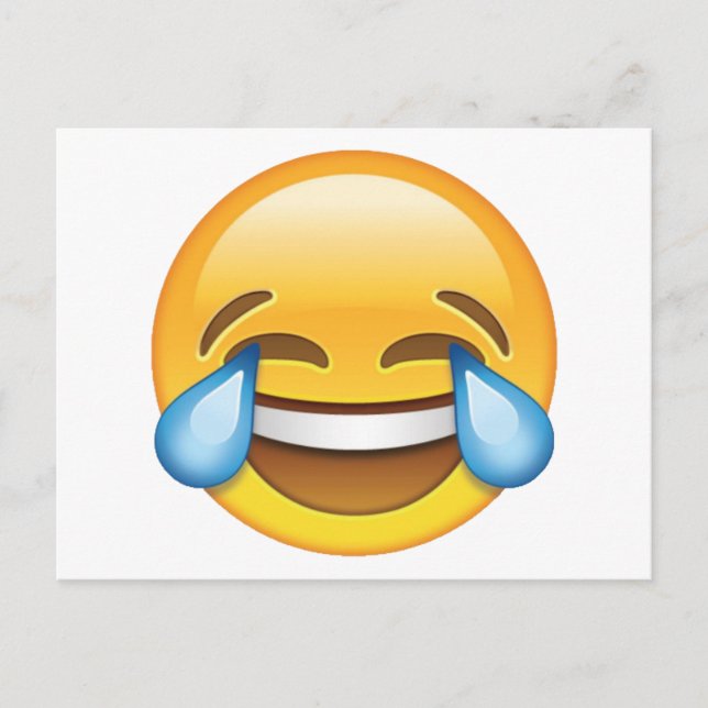 Laughing Gråtande Tårar av Joy emoji Vykort (Framsida)