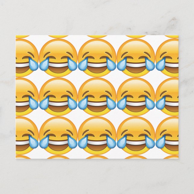 Laughing Gråtande Tårar av Joy emoji Vykort (Framsida)