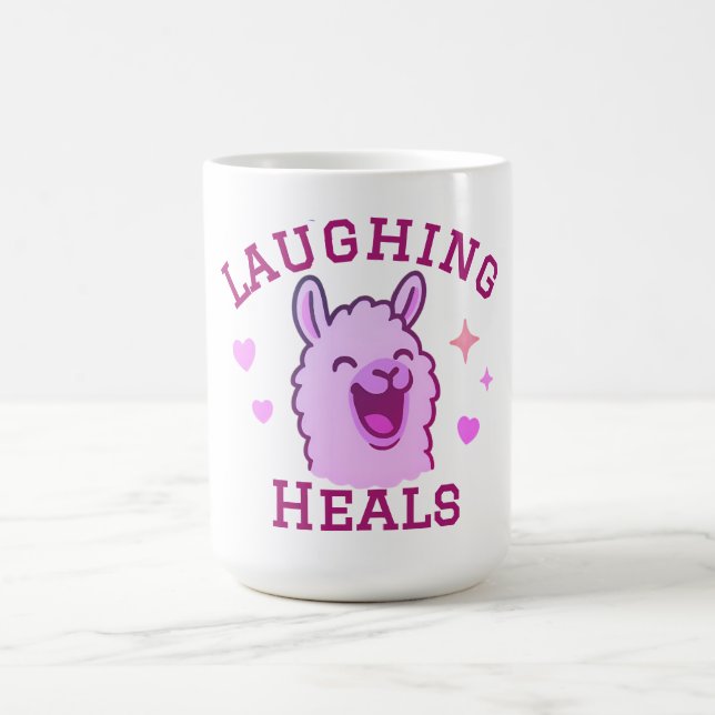 Laughing Heals Cute Llama Kaffemugg (Center)