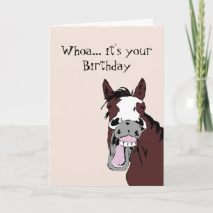 Laughing Horse Birthday Humor Kort