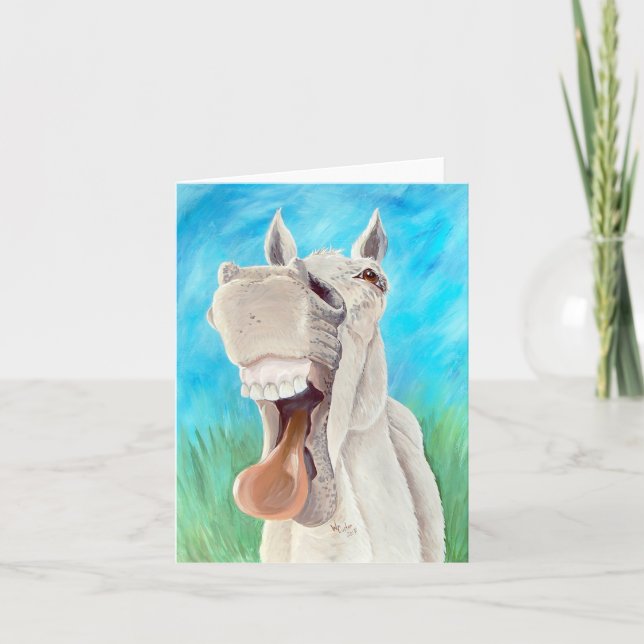 Laughing Horse Folded Card Tack Kort (Framsida)