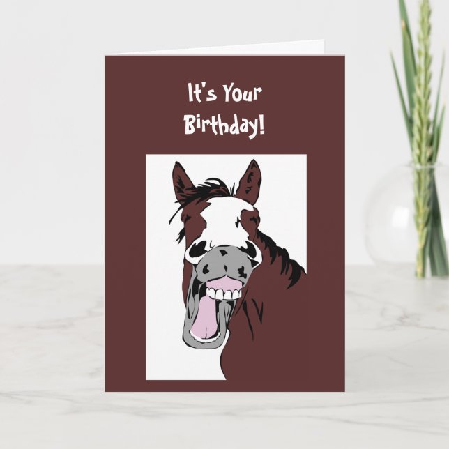 Laughing Horse Yee Haw Vi ska fira Kort (Framsida)