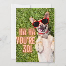 Laughing Hund 30års födelsedag Kort