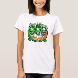 Laughing Irish Leprechaun Döskallars: Shenanigans Tee Shirt