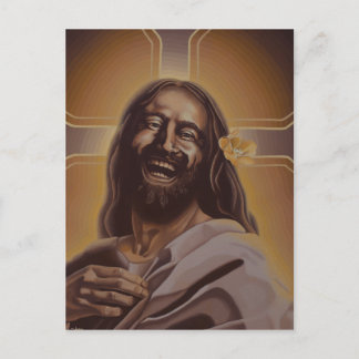 Laughing Jesus postkort Vykort