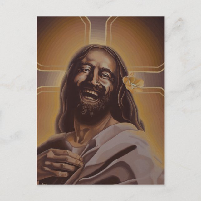 Laughing Jesus postkort Vykort (Framsida)