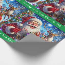 Laughing Jultomten Add Boy Girl's Namn-jul Presentpapper
