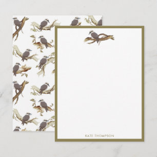 Laughing Kookaburra Australian Bird Eucalyptus Anteckningskort