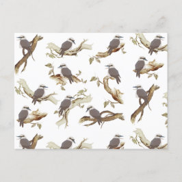 Laughing Kookaburra Australian Bird Eucalyptus Helg Vykort