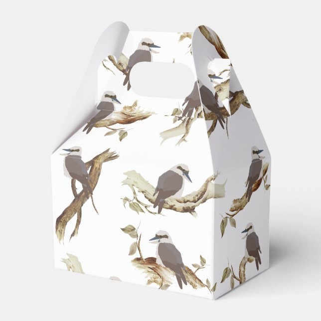 Laughing Kookaburra Australian Bird Eucalyptus Presentaskar (Framsidan Sidan)