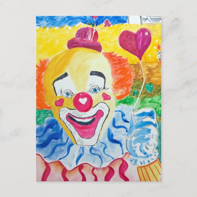 Laughing Larry the Clown Postcard Vykort (Framsida)
