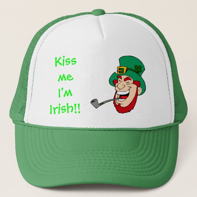 Laughing Leprechaun St patrick's day Truckerkeps (Framsida)