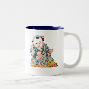 Laughing Lycka till Buddha Asian Buddhist art Två-Tonad Mugg