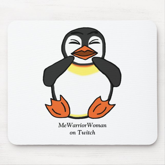 Laughing Penguin, MeWarriorWoman på Twitch Musmatta (Framsidan)
