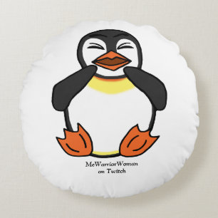 Laughing Penguin, MeWarriorWoman på Twitch Rund Kudde