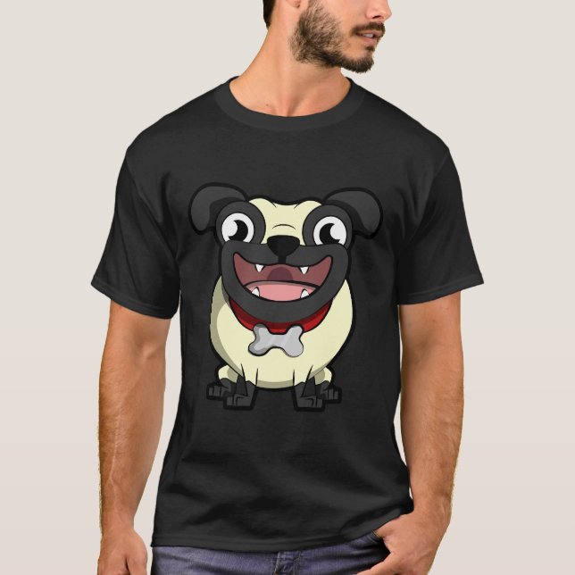 Laughing Pug Premium Scoop 468 T Shirt (Framsida)