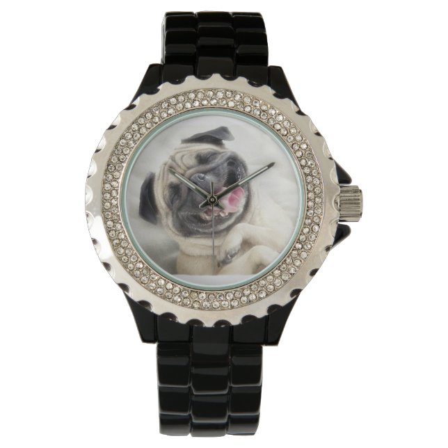 Laughing Pug Watch Armbandsur (Framsida)