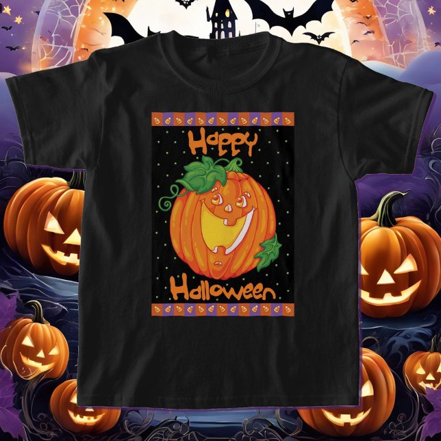 Laughing Pumpkin Cute Halloween Girl T Shirt (Skapare uppladdad)