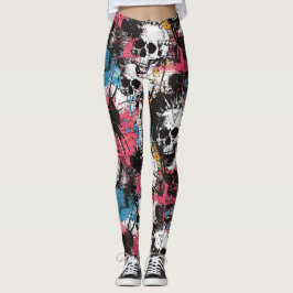 Laughing Punk Sten Skull Leggings - Coola & Roligt