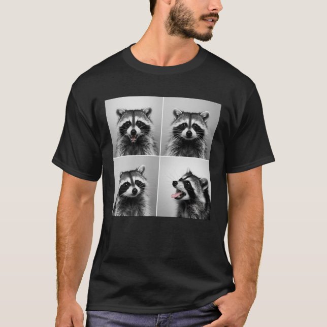 Laughing Raccoon Ansikte T Shirt (Framsida)
