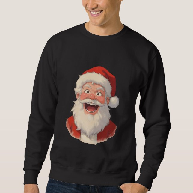 Laughing santa lång ärmad tröja (Framsida)