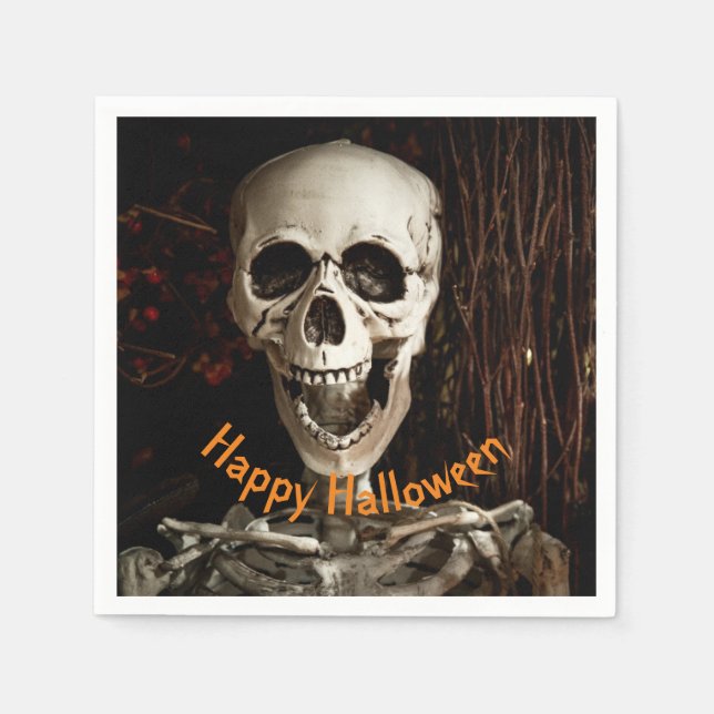 Laughing Skeleton Halloween Papper Pappersservett (Framsidan)
