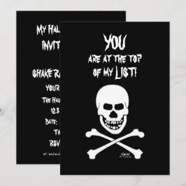 Laughing Skull Scary Funny Halloween Party Inbjudningar