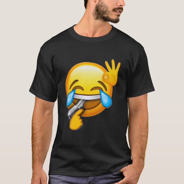 Laughing Suicide Emoji Classic T-Shirt (Framsida)