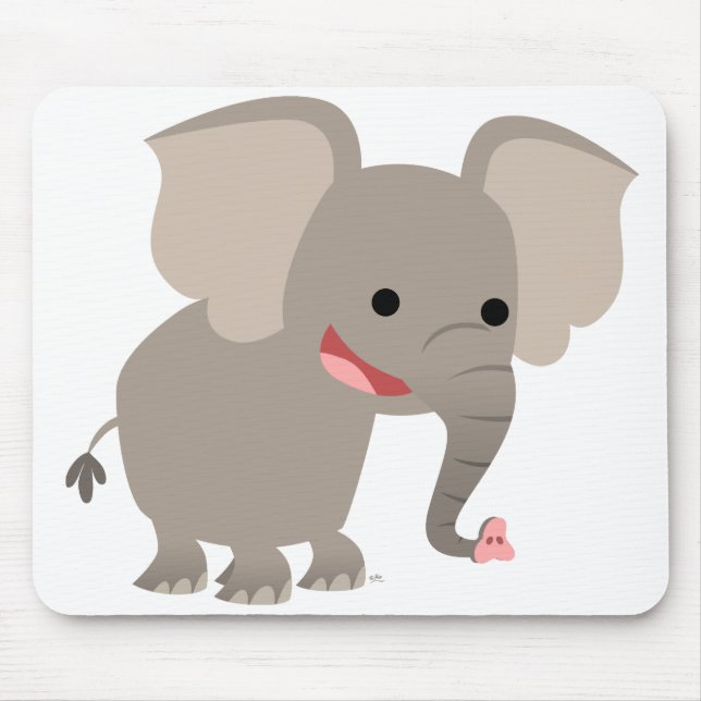 Laughing Tecknad Elephant Mousepad Musmatta (Framsidan)