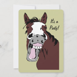 Laughing Tecknad Horse Birthday Anpassningsbar Inb Inbjudningar