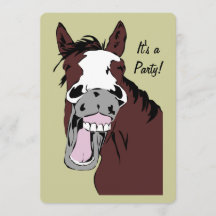 Laughing Tecknad Horse Birthday Anpassningsbar Inb